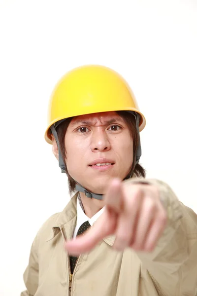 Young Japanese construction worker scolding  　 — Fotografia de Stock