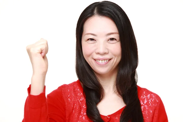 Woman in a victory pose — Stock Photo, Image