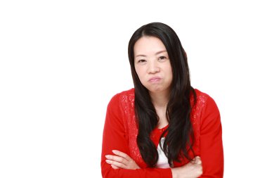 Kötü bir ruh hali içinde Japon kadın
