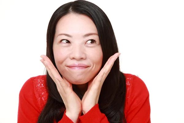 Japonês mulher satisfeito — Fotografia de Stock