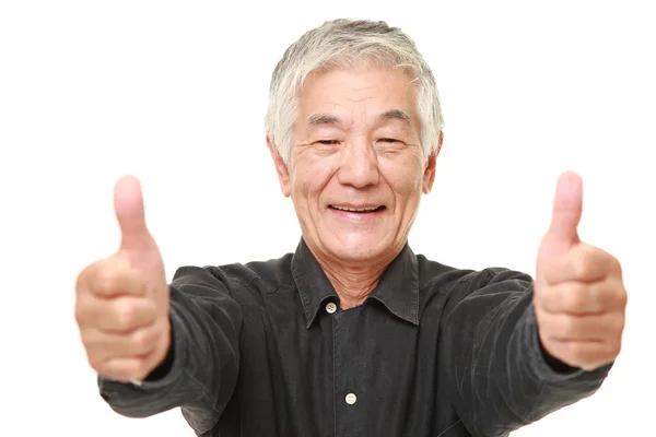 Starší japonský muž s palce gesto — Stock fotografie