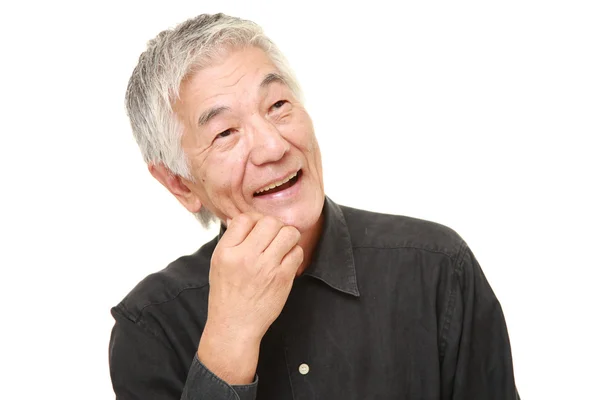 Homem japonês sênior que sonha em seu futuro　 — Fotografia de Stock