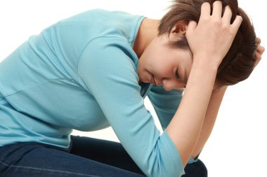 Genç kadın depresif