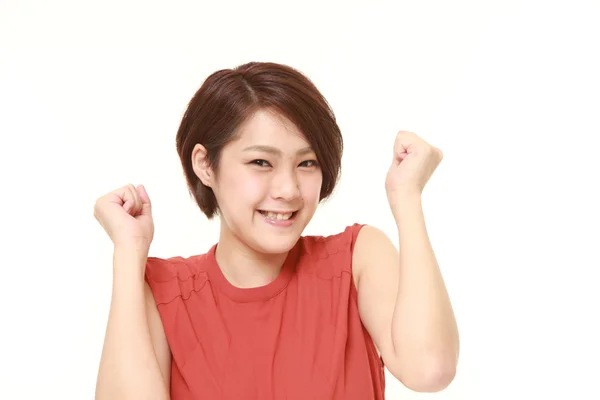 Japanese woman with happy gesture — Stock Photo, Image