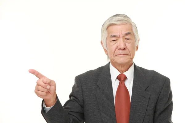 Senior japonés empresario dudando — Foto de Stock