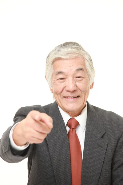 Старший японский бизнесмен решил — стоковое фото