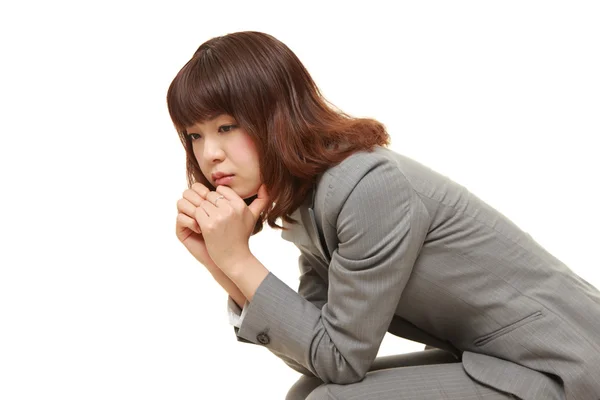 Businesswoman depressed on white background — Stock Photo, Image