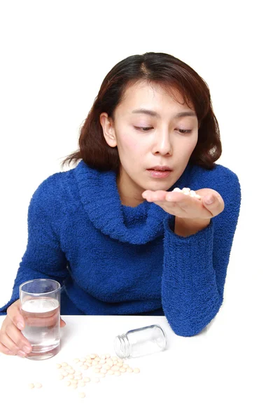 Asian woman suffers from melancholy — Stock Photo, Image