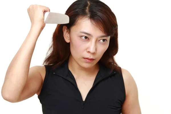 Killer woman with knife — Stock Photo, Image