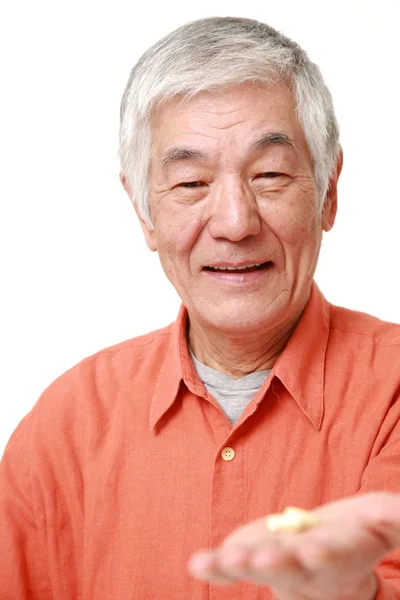 Senior Japanse man in goed humeur — Stockfoto