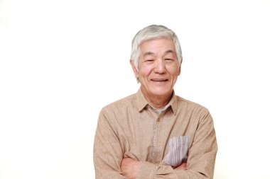 iyi bir ruh hali içinde üst düzey Japon adam