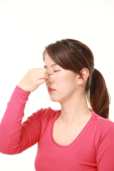 Žena trpí Asthenopia — Stock fotografie