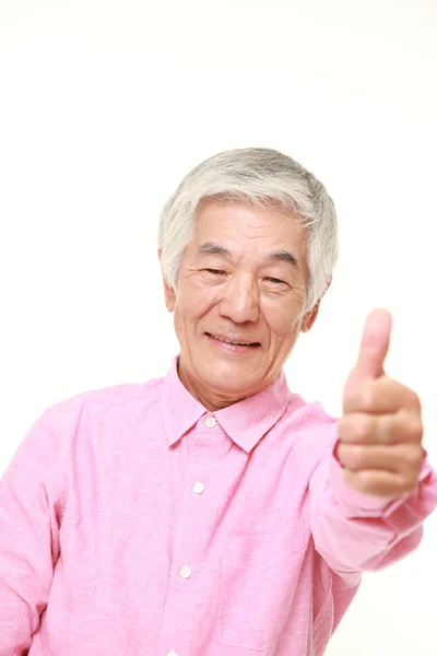 Senior Japanse man met duimen omhoog gebaar — Stockfoto