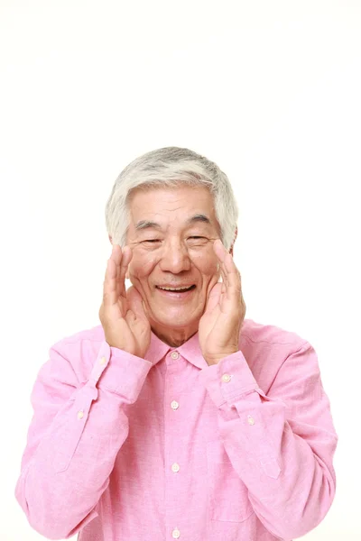 Senior Japanese man shout something — Stock Photo, Image