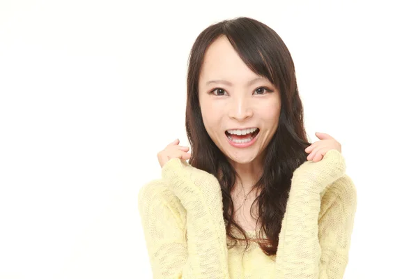 Tineri japonez femeie mulțumit — Fotografie, imagine de stoc