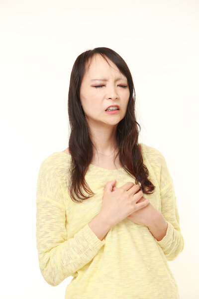 young woman suffers from breast cancer