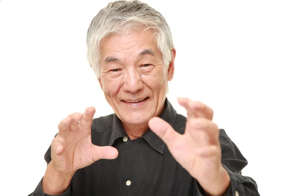 Senior Japanese man with supernatural power — Stock Photo, Image