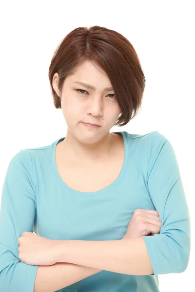 Νέα ιαπωνική γυναίκα σε μια κακή διάθεση — Φωτογραφία Αρχείου