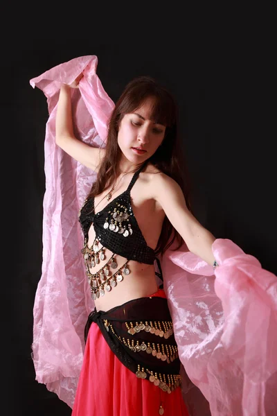 Belly dancer on black background — Stock Photo, Image