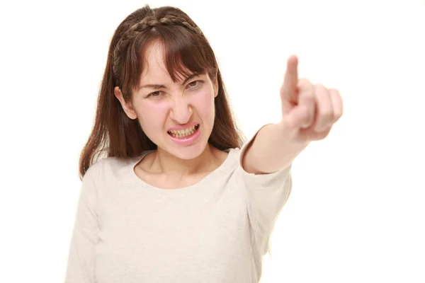 Mujer joven regañando — Foto de Stock