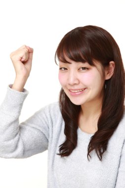 Kadın bir zafer poz