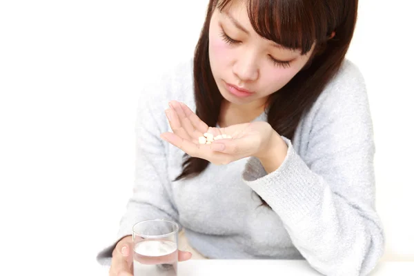 Giovane donna giapponese soffre di malinconia — Foto Stock