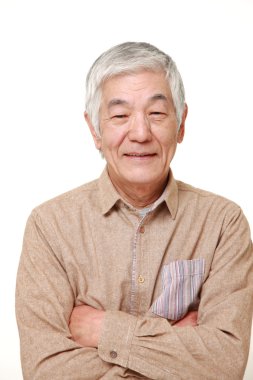 iyi bir ruh hali içinde üst düzey Japon adam