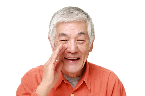 Senior japonais homme crier quelque chose — Photo