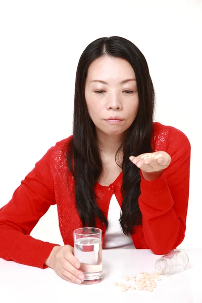 Japanese woman suffers from melancholy — Stock Photo, Image