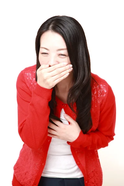 Japoński kobieta czuje się jak wymioty — Zdjęcie stockowe