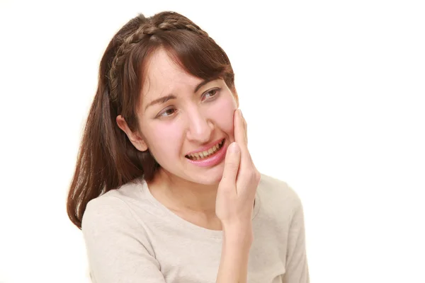 Young woman suffers from toothache — Stock Photo, Image