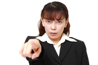 Asian businesswoman scolding  clipart