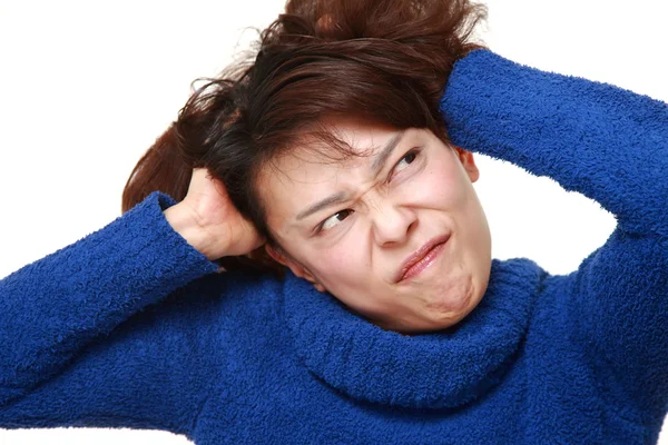 Portrait of demented woman — Stock Photo, Image