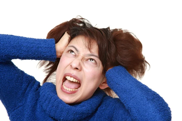 Portrait of demented woman — Stock Photo, Image