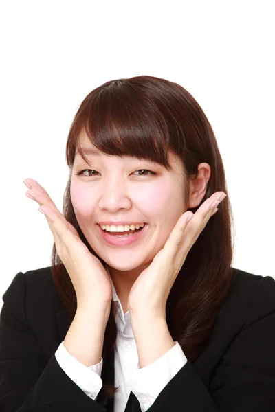 Junge japanische Geschäftsfrau zufrieden — Stockfoto