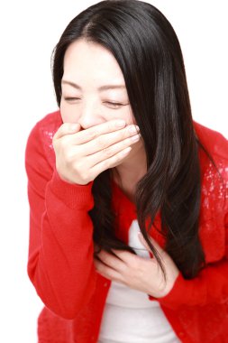 Japon kadın kusma gibi hissediyor