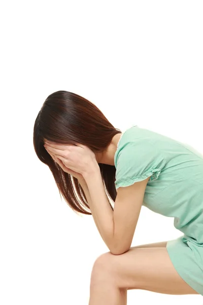 Jonge vrouw depressief — Stockfoto