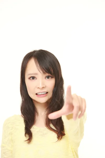 Jovem japonês mulher chocado — Fotografia de Stock