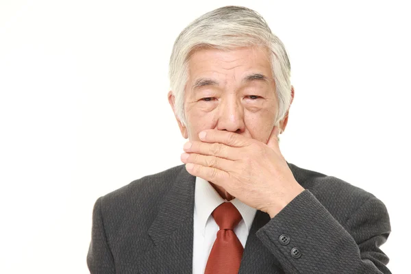 Üst düzey Japon işadamı speak kötü bir jest yapma — Stok fotoğraf