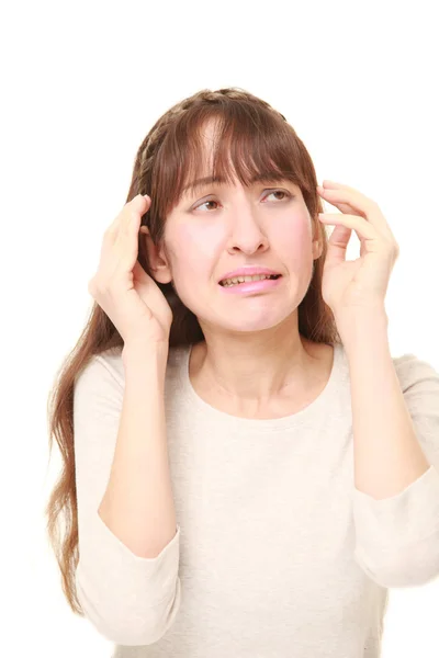 Portrait of panicking woman — Stock Photo, Image