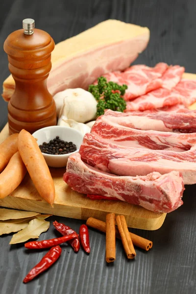 Verschiedene Schweinefleisch — Stockfoto