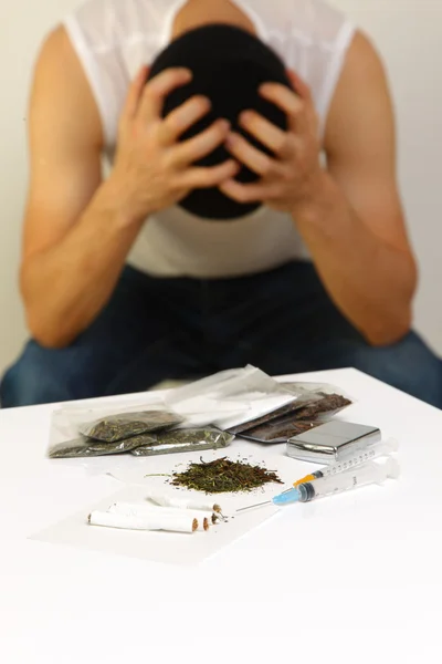 Konzept von Verbrechen und Gerechtigkeit — Stockbild Drogensucht — Stockfoto