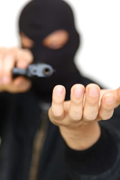 Rapinatore con una pistola — Foto Stock