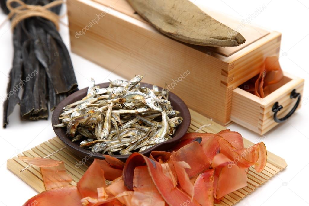 Typical dried foods for Japanese soup stock