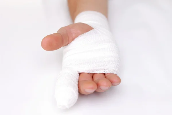 Bandaged hand — Stock Photo, Image