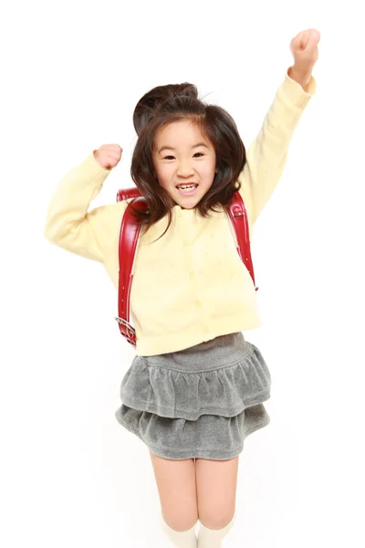 Japanese School Girl Jumps — Stock Photo, Image