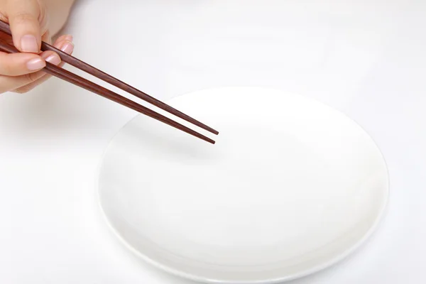 筷子与空盘 — 图库照片