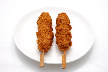 Japon tarzı Domuz pirzola Kushi Katsu