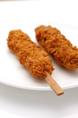 Japon tarzı Domuz pirzola Kushi Katsu