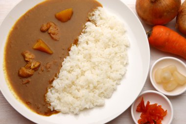 Curry with rice Japanese style clipart